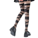Calze sopra il ginocchio con motivo incrociato trasparente taglia universale cotone nylon elastan gothic punk calze lunghe 5