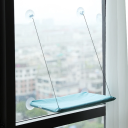 Cama colgante para gatos 30 x 54 cm con ventosas para la ventana Longitud de cuerdas 67 cm Plataforma de descanso Cama para gatos en la ventana 3