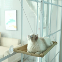 Cama colgante para gatos 30 x 54 cm con ventosas para la ventana Longitud de cuerdas 67 cm Plataforma de descanso Cama para gatos en la ventana 9
