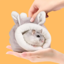 Cama de peluche para hámsteres 12 x 10 x 9 cm Casa suave y cálida con diseño de hámster Refugio gris y acogedor para roedores para dormir y descansar cómodamente 2