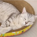 Cama para gatos de cartón ondulado Rascador multifuncional para afilar las garras Cómodo lugar de descanso para gatos Dimensiones 40 x 28 x 8 cm 6