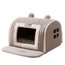 Cama térmica para perros en forma de casita con ventana y orejas 40 x 35 x 35 cm Alfombrilla en la entrada y almohada extraíble Desmontable 2