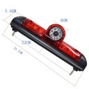 Câmara de marcha-atrás para o terceiro luz de travão 170° AHD 1080P/CVBS com visão nocturna 26,2 x 8 x 5,6 cm à prova de água preta e vermelha 2