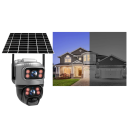 Câmara de segurança 4G solar 8MP 4K com deteção de movimento e rastreio automático em plástico ABS cinza e preto câmara exterior para monitorização 3