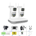 Câmara de segurança 8MP com lente de 2,8 mm 3840p HD visão noturna colorida microfone embutido câmara de parede branca para vigilância de casa 2