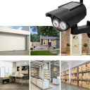 Câmara de segurança falsa solar com LED e sensor de movimento Rotação automática Simulação exterior CCTV Jardim Varanda Proteção 2