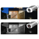 Câmara de segurança WiFi exterior com deteção PIR lente de 3MP 3,6 mm alimentação solar branca IP66 câmara para vigilância de casa e terreno 3