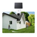 Cámara de seguridad exterior 2K con panel solar 360° de rotación 70° de inclinación tecnología SolarPlus cámara blanca de vigilancia 2