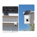 Cámara de seguridad exterior 2K con panel solar 360° de rotación 70° de inclinación tecnología SolarPlus cámara blanca de vigilancia 3