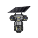 Cámara de seguridad solar 4G de 15MP con zoom de 10×, visión nocturna y detección de personas cámara exterior negra con tres objetivos para vigilancia 2