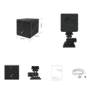 Cámara de seguridad WiFi 5MP 150° gran angular 2 mm visión nocturna infrarroja plástico negro para monitoreo interior y exterior 2