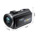 Câmara digital com ecrã LCD rotativo de 3" 1080p 15 FPS 24M JPEG Resolução Controlo remoto Saco Bateria recarregável 13 x 6,4 x 5,7 cm 2