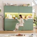 Cămară înaltă de bucătărie 180 x 100 x 38,5 cm cu iluminare LED, nișă deschisă pentru aparate, șase uși și două sertare, capacitate de până la 40 kg 19