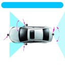 Cámara para coche con objetivo ojo de pez Ángulo de visión 175° Montaje en la parte delantera, trasera o lateral del vehículo Sensor CCD 520 TVL 2