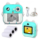 Cámara para niños con impresión instantánea 1080p Impresión térmica sobre papel Pantalla IPS de 2,4&quot; Carga USB Batería de 800mAh Incluye 3 rollos de papel y cuerda 2