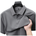 Cămașă polo pentru bărbați cu mânecă scurtă Design uni Închidere cu butoni Guler Material din bumbac Bază stilată a garderobei 9