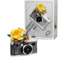 Camera Building Kit with Floral Motif 3D Decoration from Bricks Modern Model with Flowers for Crafting and Displaying 1