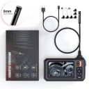Cameră de inspecție cu obiectiv dual, 8 mm, 1080p, ecran IPS de 4,3&quot;, cameră endoscopică impermeabilă cu lumini LED, lungime 5 m 2