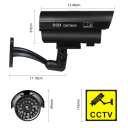 Cameră de securitate falsă solară cu LED roșu, simulare CCTV impermeabilă, utilizare în exterior, suport reglabil la 360°, montare pe perete 2
