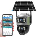 Cameră de securitate solară 4G 8MP 4K cu detecție a mișcării și urmărire automată din plastic ABS, cameră exterioară bicoloră gri-negru pentru monitorizare 4