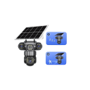Cameră de securitate solară 4G de 15MP cu zoom de 10×, vedere nocturnă și detecție a persoanelor, cameră exterioară neagră cu trei obiective pentru supraveghere 4