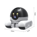 Cameră de securitate WiFi mobilă cu obiectiv dublu 8 MP 3,6 mm baterie 5200 mAh plastic alb-negru 360° supraveghere interioară 4