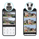 Caméra de sécurité IP Wi-Fi avec trois objectifs et suivi automatique, vision nocturne jusqu'à 50 m, rotation à 355°, caméra extérieure blanche 3