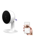 Caméra IP de sécurité 1080P 4 mm grand angle 100° vision nocturne infrarouge 10 m blanche pour surveillance intérieure avec détection de mouvement 4