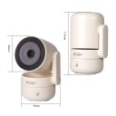 Caméra IP de sécurité avec détection de mouvement et de son 4MP HD vision nocturne infrarouge caméra rotative beige avec interphone pour surveillance domestique 4
