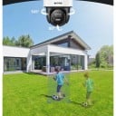 Cameră IP rotativă cu urmărire automată, detecție AI a persoanelor și sunet bidirecțional, 4K, PoE, lumină duală, alb-negru, pentru supravegherea 3