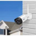 Caméra IP WiFi sans fil extérieure 5MP avec vision nocturne et microphone, objectif 3,6 mm, boîtier métallique étanche, blanche, pour la sécurité 3