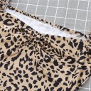 Camicetta leopardata da donna in taglio corto Maniche lunghe e voluminose Scollatura a cuore con centro arricciato Tessuto 6