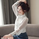 Camicia a pois da donna con maniche lunghe 3