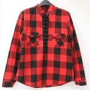 Camicia a quadri da donna con maniche lunghe Taglio ampio Lacci nel scollo Due tasche sul petto con pattina Colletto alla coreana Cotone 1