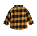 Camicia a quadri giallo e nera per bambini con colletto Top in cotone con maniche lunghe e bottoni per ragazzi Neonati Abbigliamento comodo 2