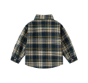 Camicia a quadri giallo e nero per bambini con colletto Camicia in cotone a maniche lunghe Top casual con bottoni per ragazzi Bambino Abbigliamento alla moda 2