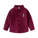 Camicia a quadri per bambini con colletto Camicia di cotone a maniche lunghe per ragazzi Neonati Top casual con bottoni Vari colori 3