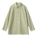 Camicia a righe da donna dal taglio casual e morbido con maniche lunghe, tasca sul petto con motivo obliquo e colletto classico 1