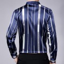 Camicia a righe da uomo F544 2