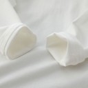 Camicia bianca in pizzo per ragazze con colletto e maniche lunghe Elegante blusa in cotone e poliestere Scollo tondo Chiusura dietro 2