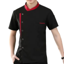 Camicia da cuoco a manica corta con bottoni colletto e tasca in cotone poliestere abbigliamento da lavoro per cucina abbigliamento gastronomico 4