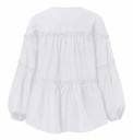 Camicia da donna ampia a maniche lunghe Elegante blusa con volants pronunciati Taglio leggero e arioso Cotone Poliestere Top alla moda 3