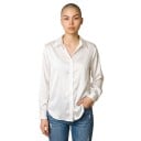 Camicia da donna in satin con maniche lunghe dal taglio morbido, superficie lucida, colletto classico, polsino con bottone e orlo dritto 21