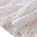 Camicia da notte da donna color crema fino al ginocchio con piccoli fiori su spalline regolabili con scollatura arricciata e volant sull'orlo 10