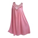 Camicia da notte da donna senza maniche con sedile in pizzo, ricamo floreale, volant arricciato e taglio morbido taglia universale 1