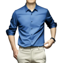 Camicia da uomo con colletto a bottoni in tinta unita in poliestere e spandex taglio elegante per uso quotidiano 5