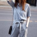 Camicia e pantaloni a righe da donna 2