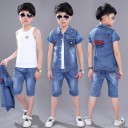 Camicia e pantaloni corti da ragazzo L1609 4