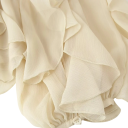 Camicia elegante da donna semi-trasparente con volant e scollatura a V Maniche lunghe Chiusura con bottoni Camicia monocolore in leggero poliestere 9