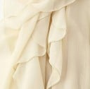 Camicia elegante da donna semi-trasparente con volant e scollatura a V Maniche lunghe Chiusura con bottoni Camicia monocolore in leggero 10